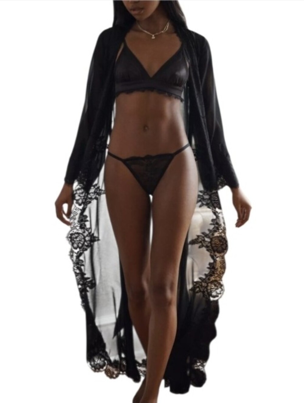 Homebodii ($215) Helena Lace Robe Sold At Anthropologie NWT Size M